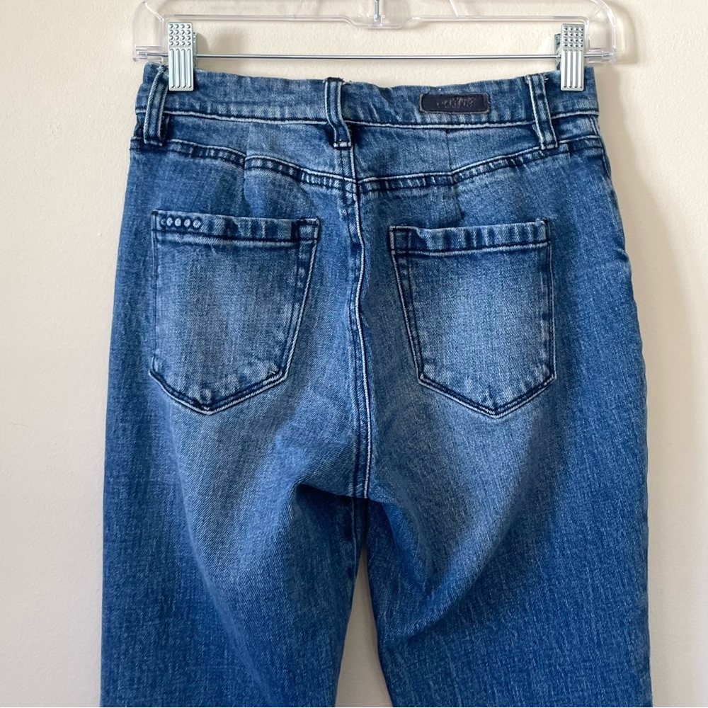 Free People Blank NYC The Hoyt High Rise Mini Flare Lace Up Jeans Size 26 - Picture 13 of 15